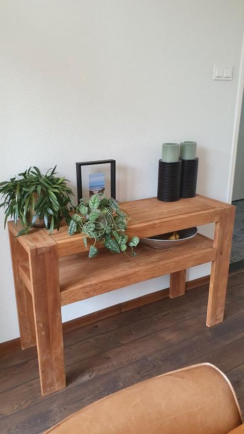 Mooie sidetable - massief teakhout - 120x40x80, Huis en Inrichting, Tafels | Sidetables, Zo goed als nieuw, 25 tot 50 cm, 100 tot 150 cm