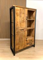Mango industrieel landelijke kast wandkast boekenkast, Ophalen, Nieuw, 50 tot 100 cm, Industrieel landelijk modern borcant servieskast vitrine kast