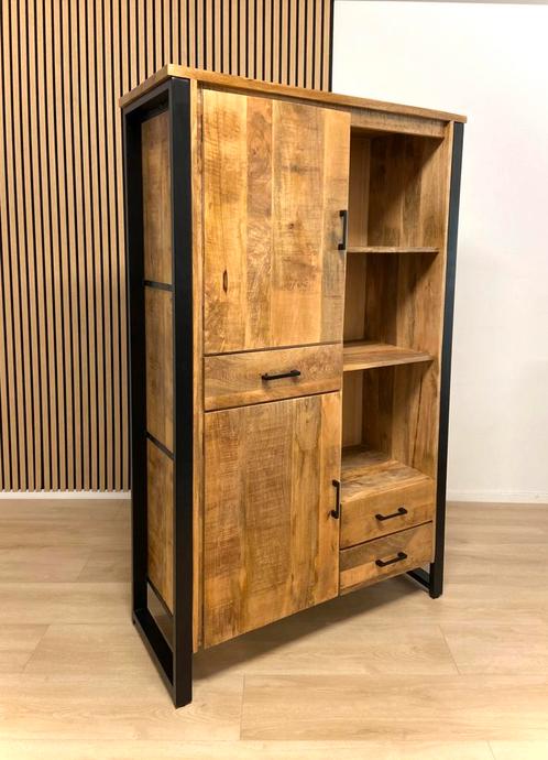 Mango industrieel landelijke kast wandkast boekenkast, Huis en Inrichting, Kasten | Buffetkasten, Nieuw, 150 tot 200 cm, 50 tot 100 cm