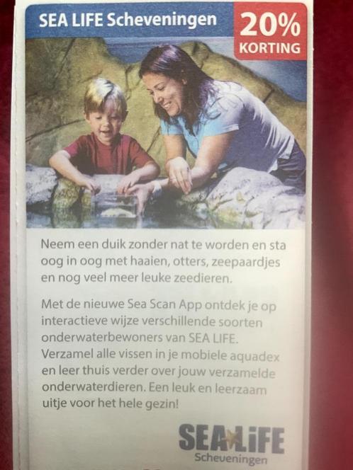 Sea Life Scheveningen Voordeelbon, Tickets en Kaartjes, Recreatie | Dierentuinen, Drie personen of meer, Kortingskaart