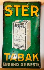 Oud bol emaille reclame bord van Ster Tabak, Ophalen of Verzenden, Gebruikt, Reclamebord