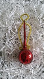 antieke kerstbal nr 379 model lange hals bekleed met draad e, Diversen, Kerst, Ophalen of Verzenden, Gebruikt