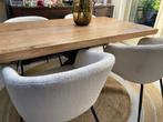 eettafel met 4 stoelen, Ophalen, 50 tot 100 cm, Zo goed als nieuw, Metaal