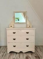Vintage dressoir met spiegel, Ophalen, Gebruikt, Klassiek, 50 tot 100 cm