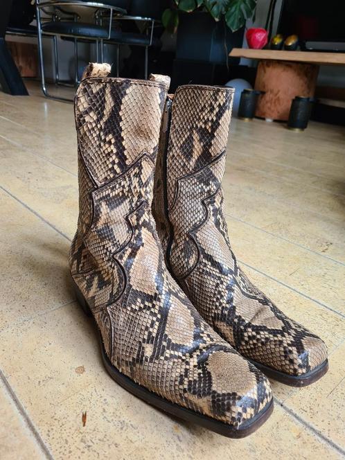 Full python cowboy laarzen mt 44. Western boots. Slangenleer, Kleding | Heren, Schoenen, Zo goed als nieuw, Boots, Bruin, Ophalen of Verzenden
