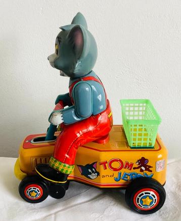 Zeldzaam blikken 1960 Tom & Jerry handkar,battery toy,Japan, beschikbaar voor biedingen
