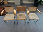 Vintage Fasem Cesca stoelen met armleuning, Huis en Inrichting, Stoelen, Drie, Gebruikt, Ophalen of Verzenden