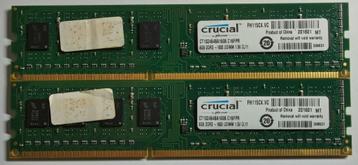 16GB 2x8GB DDR3 1600MHz PC3-12800 Crucial Desktop 1601 1601 beschikbaar voor biedingen