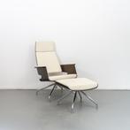 1 Thonet S845 Lounge Chair Eik Leer + Hocker, Huis en Inrichting, Fauteuils, Ophalen of Verzenden, Zo goed als nieuw, Hout