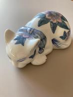 Chinoiserie Blauw en Witte Keramische kat vintage uniek 20th, Antiek en Kunst, Antiek | Keramiek en Aardewerk, Ophalen of Verzenden