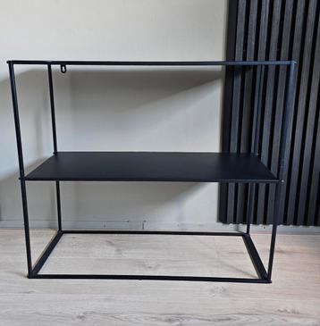 Zwarte sidetable, bijzettafel, kastje, metaal, zwart  beschikbaar voor biedingen
