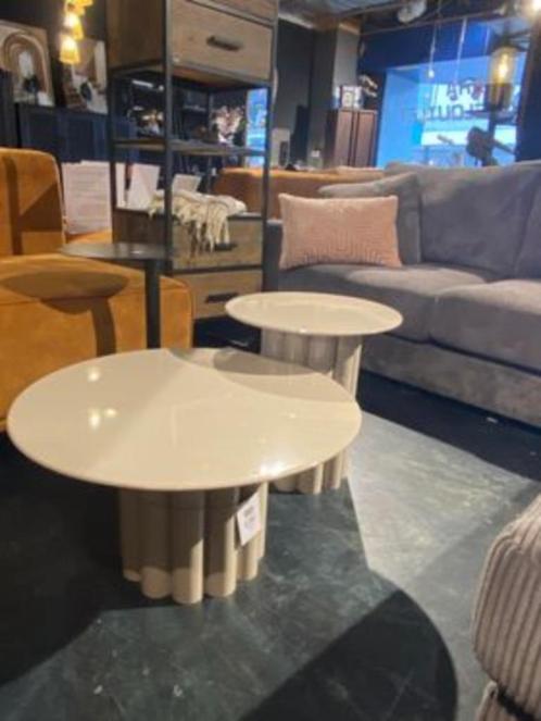Salontafel Olympa old pink & beige metaal 63x63 cm, Huis en Inrichting, Tafels | Salontafels, Minder dan 50 cm, 50 tot 100 cm
