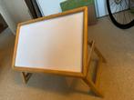 Verstelbaar houten bedtafeltje inklapbaar, Ophalen of Verzenden, Zo goed als nieuw, 25 tot 50 cm, Rechthoekig