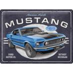 Ford Mustang 1969 Mach 1 relief reclamebord van metaal deco, Verzenden, Nieuw, Auto's