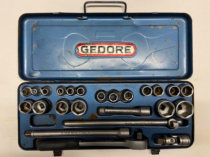 Doppenset 1/2” Gedore - Rahsol, Doe-het-zelf en Verbouw, Gereedschap | Handgereedschap, Gebruikt, Ophalen of Verzenden