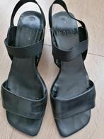 Zwarte sandaal met hak maat 7 = 40,, Zwart, Zo goed als nieuw, Hogl, Sandalen of Muiltjes