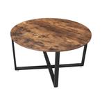 Ronde Salontafel - Industrieel - Donkerbruin - 88x88x47, Huis en Inrichting, Tafels | Salontafels, Ophalen, 50 tot 100 cm, Rond