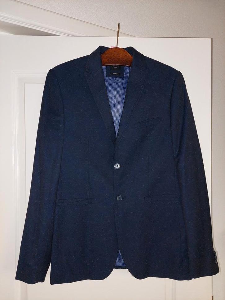 Pak Jac Hensen donkerblauw, Kleding | Heren, Kostuums en Colberts, Zo goed als nieuw, Blauw, Ophalen of Verzenden