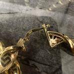 14 karaat gouden wokkels oorbellen groot nieuw, Ophalen of Verzenden