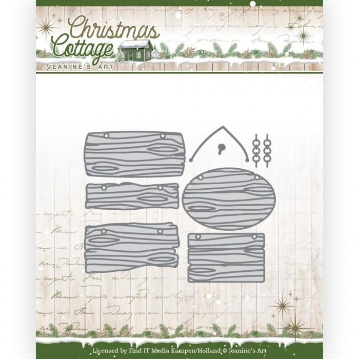 Jeanine's Art Christmas Cottage Wooden Sign Boards JAD10141, Hobby en Vrije tijd, Kaarten | Zelf maken, Kerst, ., Nieuw, Ophalen of Verzenden