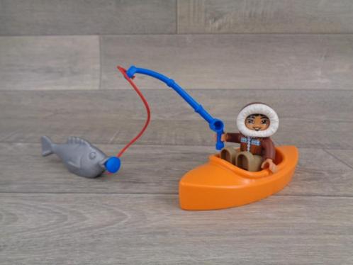 duplo eskimo in kajak op vistocht, Kinderen en Baby's, Speelgoed | Duplo en Lego, Zo goed als nieuw, Duplo, Ophalen of Verzenden