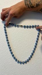 Delfsblauw porsleinen kralen ketting, Ophalen of Verzenden, Zo goed als nieuw, Blauw, Overige materialen