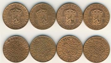 Nederlands Indie 4 x ½ Cent 1945 P Ned Indie Munt c-168 jdu beschikbaar voor biedingen
