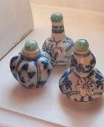 3 Chinese porseleinen parfumflesjes blauw wit, Ophalen of Verzenden