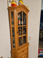 Hoek Vitrinekast Licht Eikenhout, Huis en Inrichting, Ophalen, Gebruikt, Met deur(en), Klassiek