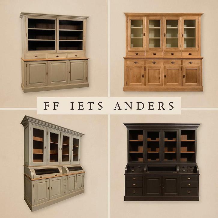 Zwarte kast · Buffetkast zwart · Zwarte vitrinekast, Huis en Inrichting, Kasten | Buffetkasten, Zo goed als nieuw, 200 cm of meer