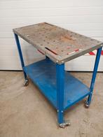 Lastafel met wielen en onderblad, Doe-het-zelf en Verbouw, Werkbanken, Ophalen, Gebruikt, 70 tot 120 cm