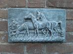 Paarden wanddecoratie betonnen beeld tuinbeeld beton, Ophalen of Verzenden, Nieuw