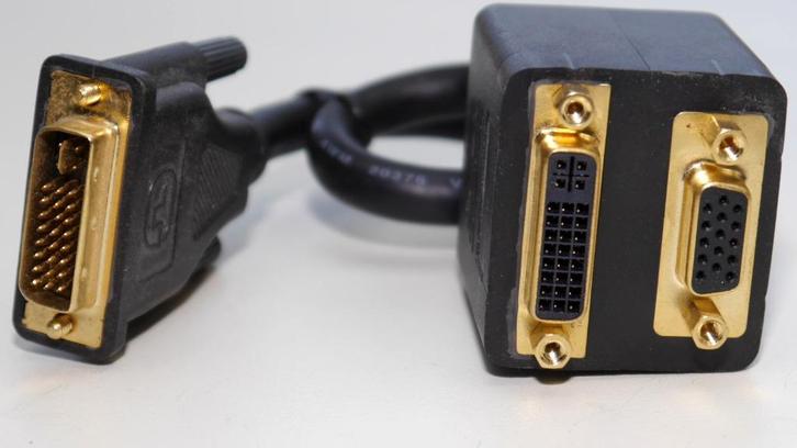DVI naar DVI + VGA splitter (Nieuw!), Computers en Software, Pc- en Netwerkkabels, Nieuw, Ophalen of Verzenden