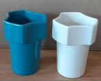 JAMIE OLIVER BEKERS BLAUW EN WIT Alle 2 voor, Verzenden, Zo goed als nieuw, Overige stijlen, Kop(pen) en/of Schotel(s)