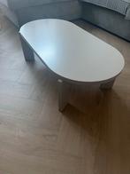 Salontafel 100x50 cm lichtbeige halfrond, Ophalen, Japandi, Gebruikt, 100 tot 150 cm