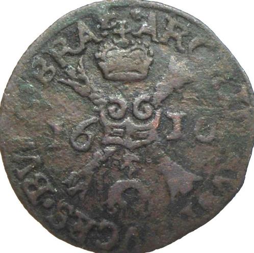 Hertogdom Brabant - Maastricht - duit 1616 (schaars), Postzegels en Munten, Munten | Nederland, Losse munt, Overige waardes, Vóór koninkrijk