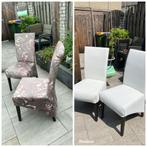 4 opnieuw bekleedde (eetkamer)stoelen, Huis en Inrichting, Ophalen, Wit, Zo goed als nieuw, Vier