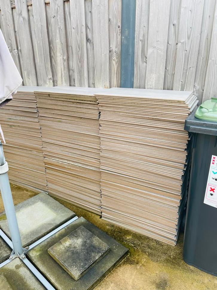 Terrastegels - Grote partij!, Tuin en Terras, Tegels en Klinkers, Gebruikt, Terrastegels, Beton, 10 m² of meer, Ophalen