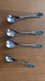 3 verzilverde theelepels + 1 advocaatlepeltje, Ophalen of Verzenden