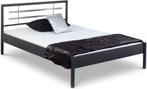 Metalen bed 160x220 Antraciet/Chroom goede staat, Huis en Inrichting, Slaapkamer | Bedden, Ophalen, Gebruikt, Tweepersoons, Metaal