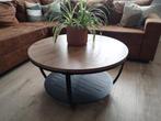 Salontafel: houtlook met zwart frame, Ophalen, Gebruikt, 100 tot 150 cm, Rond