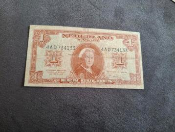 Oud 1 Gulden Biljet uit 1945. 4 AD734133 beschikbaar voor biedingen