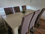 Eettafel met 6 stoelen, Huis en Inrichting, Ophalen, Overige materialen, 50 tot 100 cm, Zo goed als nieuw