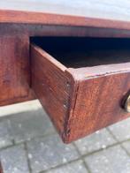 antieke mahonie tafel met hangoren, schrijftafel met lade, Ophalen of Verzenden