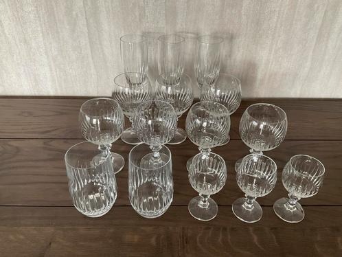 15 antieke kristallen glazen (KWF), Verzamelen, Glas en Borrelglaasjes, Zo goed als nieuw, Overige typen, Ophalen of Verzenden