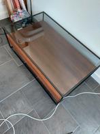 Salontafel met glasplaat., Ophalen, Gebruikt, 100 tot 150 cm, Glas