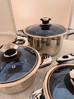 Nieuw! 16-delige RVS Pannenset + 30-delig Servies, Ophalen of Verzenden, Nieuw, Rvs, Pannenset