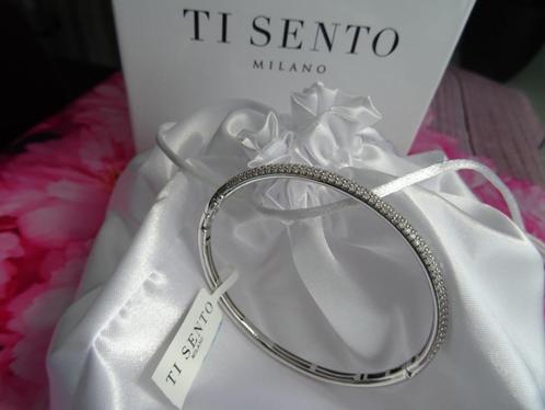 LUXE TI SENTO armband + tal van zirkonia's - AANBIEDING, Sieraden, Tassen en Uiterlijk, Armbanden, Nieuw, Zilver, Overige kleuren