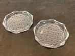 2 Franse onderzetters, glas (071024), Ophalen of Verzenden, Gebruikt, Glas of Kopje