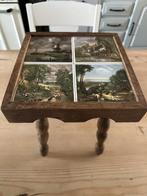 Vintage bijzet tafeltje met 4 oud Hollandse tegels, Ophalen of Verzenden